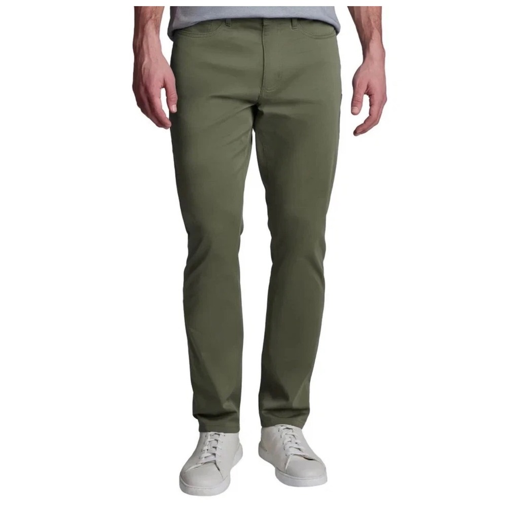 English Laundry Mens 32x34 Straight Fit 5 Pocket Pant Green Air Touch Comfort